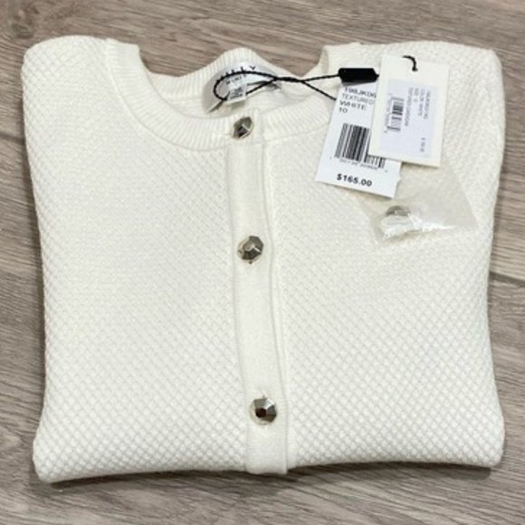 Milly Minis White Cardigan Sweater with Silver Buttons Sz 10 NWT - Picture 1 of 5